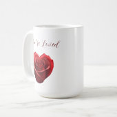 ハート型の赤いバラあなたは愛された –  コーヒーマグカップ (正面左)