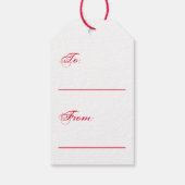 ハート型の赤いバラのバレンタインデー ギフトタグ (裏面)