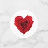 ハート型の赤いバラのバレンタインデー コンフェッティ (スモール正面)