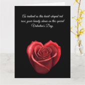 ハート型の赤いバラのバレンタイン- カード (黄色い花)