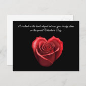 ハート型の赤いバラのバレンタイン ポストカード (正面/裏面)