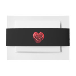 ハート型の赤いバラ結婚の花 –  招待状ベリーバンド