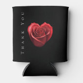 ハート型の赤いバラ結婚の – ありがとう –  缶クーラー (正面)