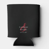 ハート型の赤いバラ結婚の – ありがとう –  缶クーラー (裏面)