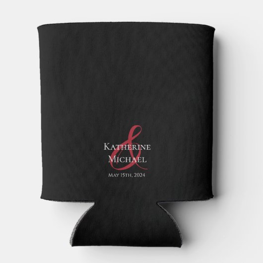 ハート型の赤いバラ結婚の – ありがとう –  缶クーラー (裏面)