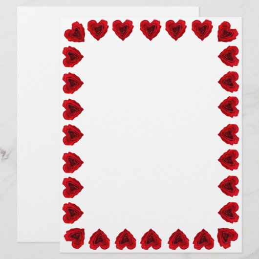 ハート型の赤いバラ (正面/裏面)