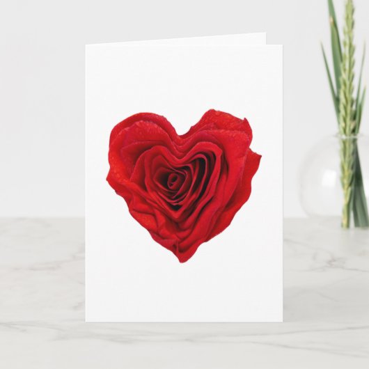 ハート型の赤いバラ カード (正面)