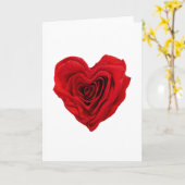 ハート型の赤いバラ カード (黄色い花)