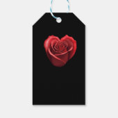 ハート型の赤いバラ –  ギフトタグ (裏面)
