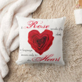 ハート型の赤いバラ クッション (ブランケット)