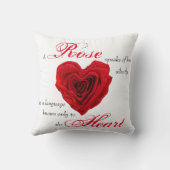 ハート型の赤いバラ クッション (裏面)