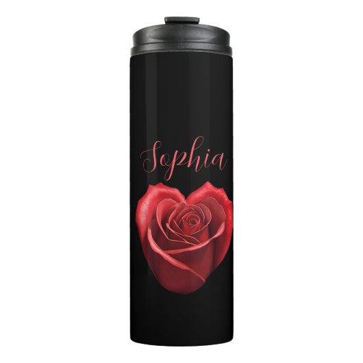 ハート型の赤いバラ –  タンブラー (正面)