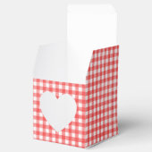 ハート型の赤と白のギンガム柄お favors Box フェイバーボックス (オープン)