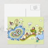 ハート型の道路 ポストカード (正面/裏面)