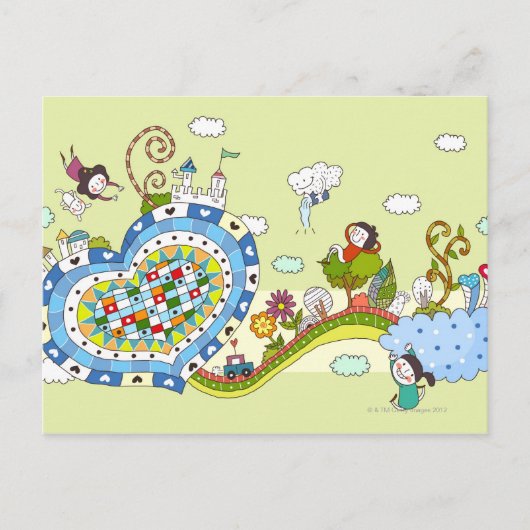 ハート型の道路 ポストカード (正面)