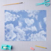 ハート型の雲がかわいい青空 明るい楽しい 薄葉紙 (クラフト)