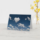 ハート型の雲 カード (黄色い花)