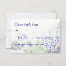 ハート型の青いアジサイの出欠確認 出欠カード