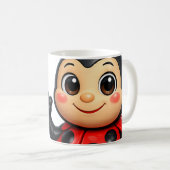 ハート型の頬のシリーズ コーヒーマグカップ (正面右)