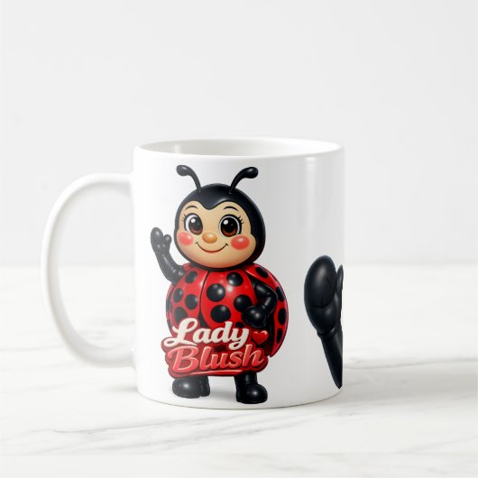 ハート型の頬のシリーズ コーヒーマグカップ (左)