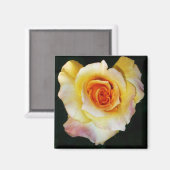 ハート型の黄色いバラ マグネット (正面/裏面)