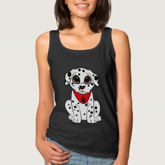 ハート型の鼻を持つダルマチアの子犬 Tシャツ (正面)