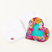 ハート型らせん綴じのノート – 紙フラワー ノートブック (内部)