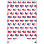 ハート型アメリカ国旗のプリント | 7月4日 バンティングフラッグ (第2の旗)