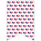 ハート型アメリカ国旗のプリント | 7月4日 バンティングフラッグ (第3の旗)