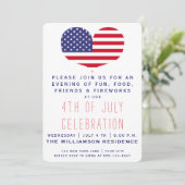 ハート型アメリカ国旗 | 7月4日 招待状 (スタンド正面)
