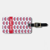 ハート型イギリス国旗/ユニオンジャックパーソナライズされた ラゲッジタグ (正面横)
