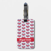 ハート型イギリス国旗/ユニオンジャックパーソナライズされた ラゲッジタグ (裏面縦)