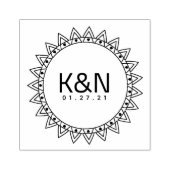 ハート型イニシャルロゴ ウェディングスタンプ ラバースタンプ (インプリント)