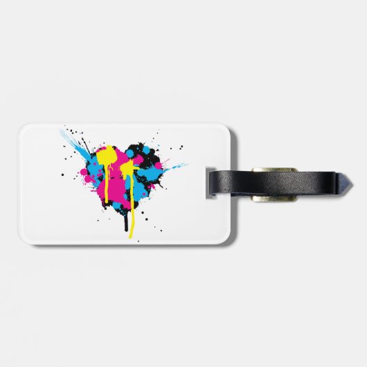 ハート型インク（ばちゃばちゃ）跳ねるラゲッジタグ ラゲッジタグ (裏面横)