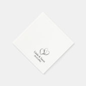 ハート型エレガントパーソナライズされた結婚カクテル スタンダードカクテルナプキン (角)