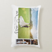 ハート型オーダーメイド写真コラージュ 夫婦愛 アクセントクッション (裏面(縦))