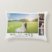 ハート型オーダーメイド写真コラージュ 夫婦愛 アクセントクッション (裏面)