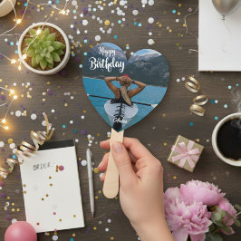 ハート型カスタム誕生日手扇 ハンドファン