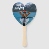 ハート型カスタム誕生日手扇 ハンドファン (正面)