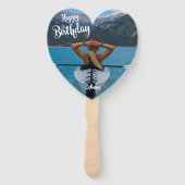 ハート型カスタム誕生日手扇 ハンドファン (正面)