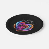 ハート型カラフルバラ – バレンタインの日 –  ペーパープレート (アングル)