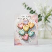 ハート型クッキーの甘い願い ポストカード (スタンド正面)