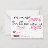 ハート型クッキーバレンタイン 幼稚園児 ノートカード (裏面)