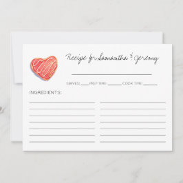 ハート型クッキーブライダルシャワーレシピカード 招待状