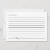 ハート型クッキーブライダルシャワーレシピカード 招待状 (裏面)