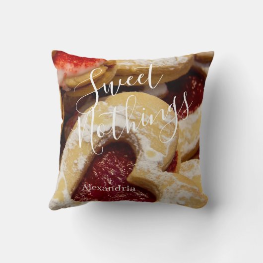 ハート型クッキー写真Sweet Nothings クッション (裏面)