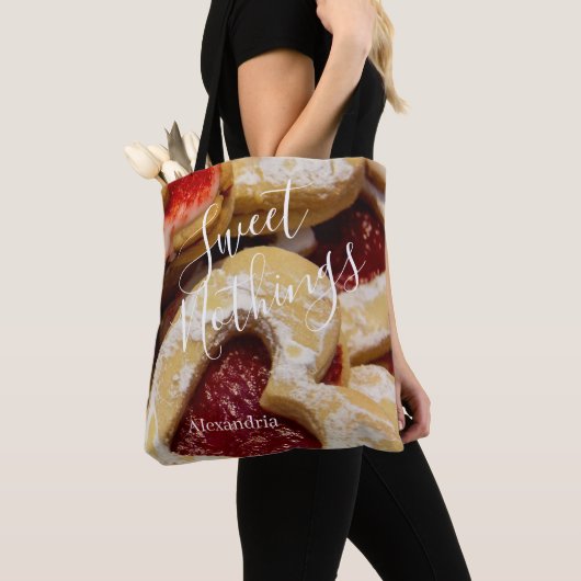 ハート型クッキー写真Sweet Nothings トートバッグ (クローズアップ)