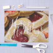 ハート型クリスマスシュガークッキー赤い写真 薄葉紙 (クラフト)