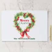 ハート型クリスマスリース紙ランチョンマット ペーパーパッド (インサイチュ)