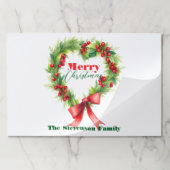 ハート型クリスマスリース紙ランチョンマット ペーパーパッド (折り畳み)